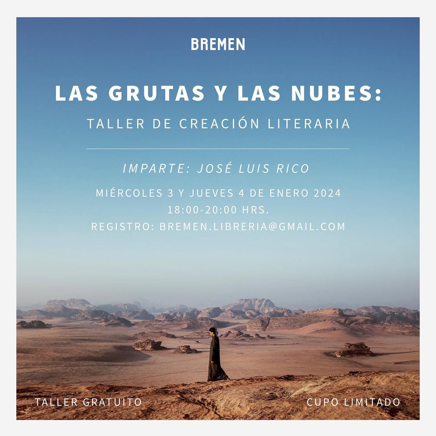 Flyer: Las grutas y las nubes: taller de creación literaria