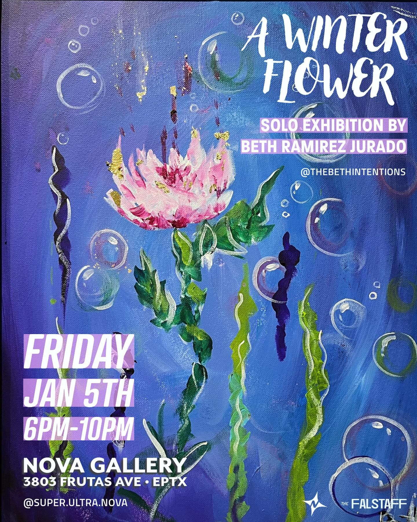 Flyer: A winter flower, solo exhibition by Beth Ramirez Jurado