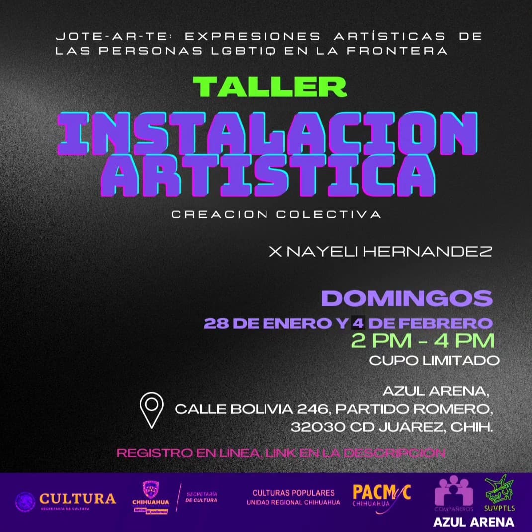 Flyer: Taller instalación artistica, creación colectiva